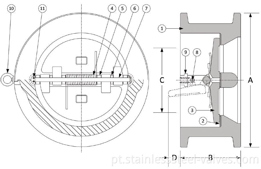 double plate door wafer check valve